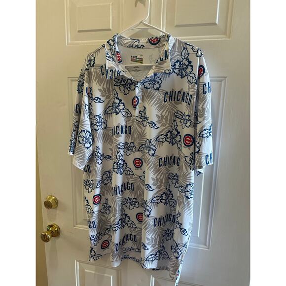 Chicago Cubs NWOT Sz 3XL Reyn Spooner WHITE HAWAIIAN PERFORMANCE POLO MSRP $99 - Picture 3 of 6